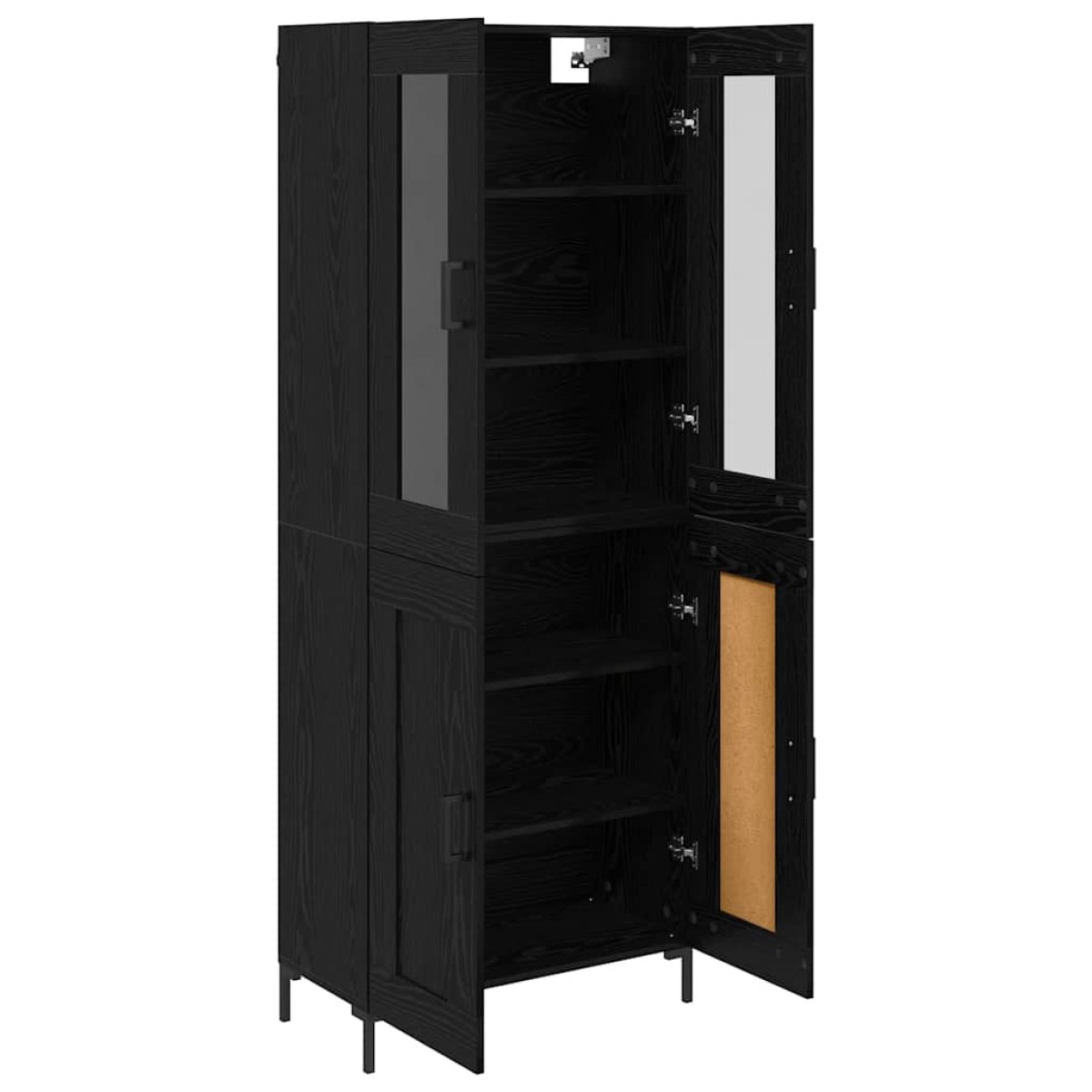 vidaXL Highboard 2 τμχ. Μαύρη Οξυά 69,5 x 34 x 180 εκ.