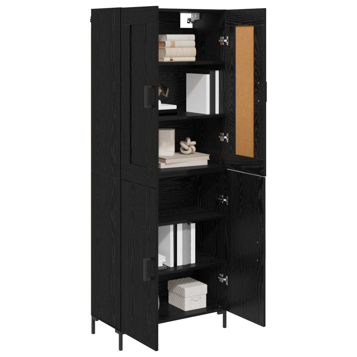 vidaXL Highboard 2 τμχ. Μαύρη Οξυά 69,5 x 34 x 180 εκ.