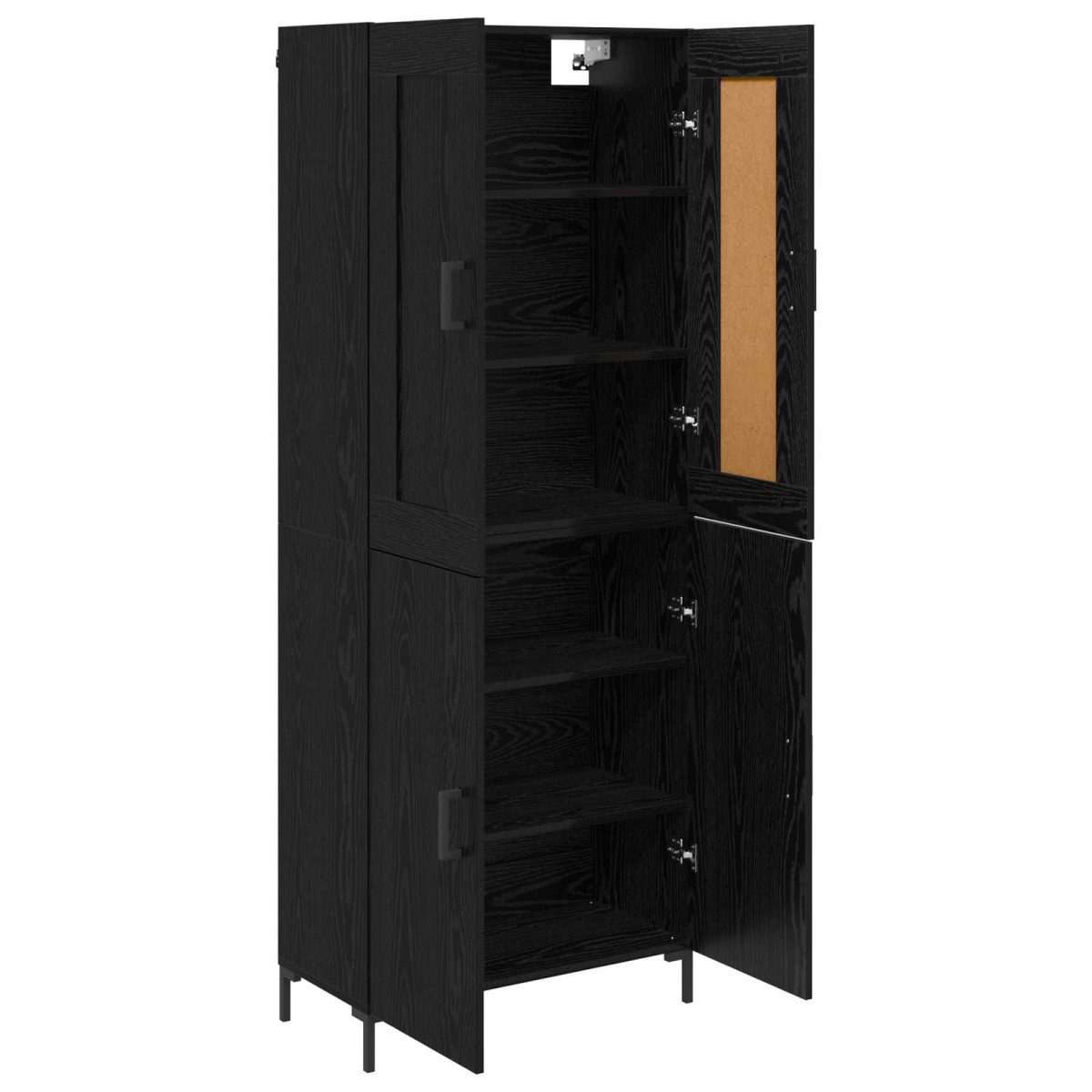 vidaXL Highboard 2 τμχ. Μαύρη Οξυά 69,5 x 34 x 180 εκ.