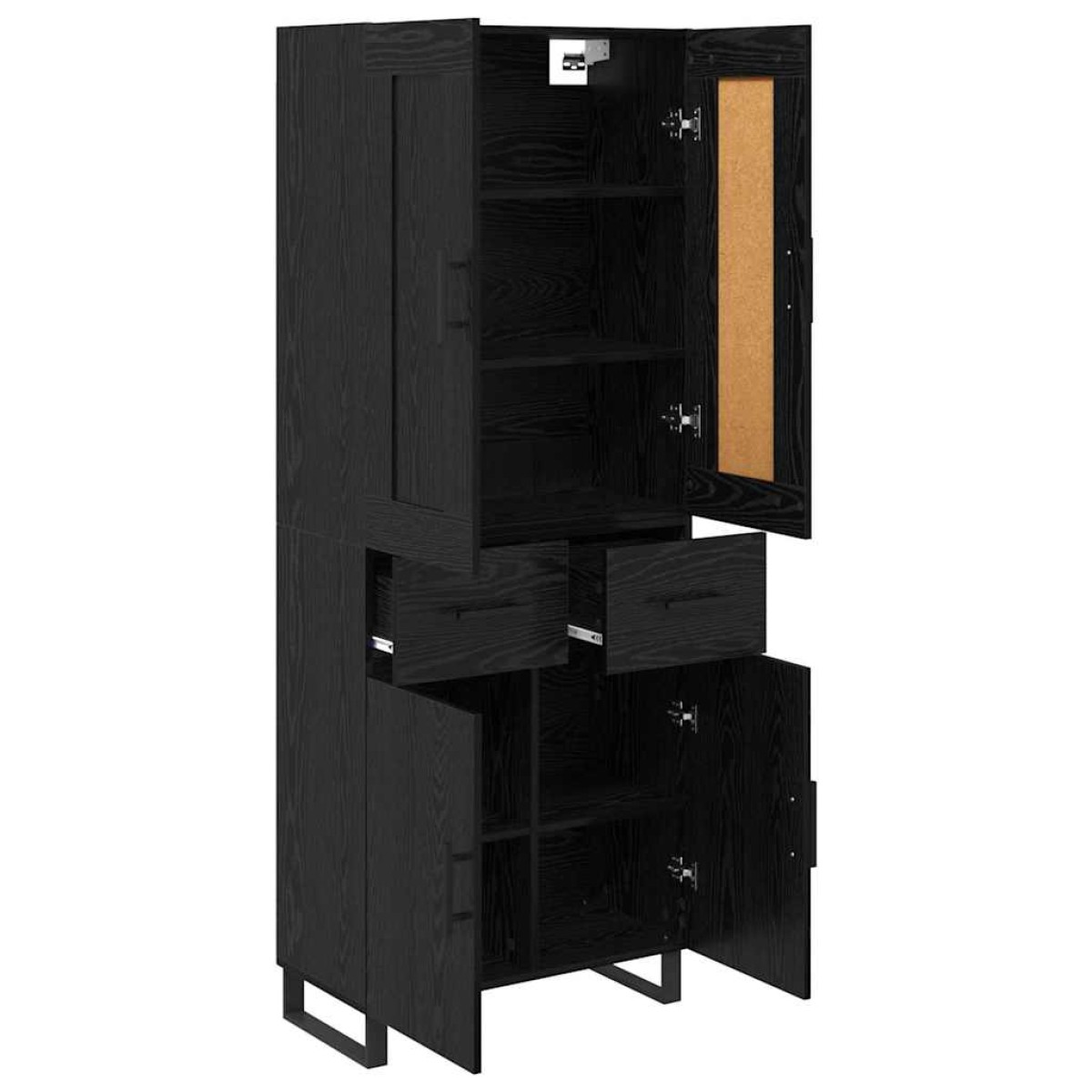 vidaXL Highboard 2 τμχ. Μαύρη Οξυά 69,5 x 34 x 180 εκ.