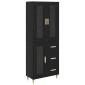 vidaXL Highboard Μαύρη Οξυά 69,5 x 34 x 180 εκ. Επεξεργασμένο Ξύλο