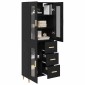 vidaXL Highboard Μαύρη Οξυά 69,5 x 34 x 180 εκ. Επεξεργασμένο Ξύλο