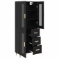 vidaXL Highboard Μαύρη Οξυά 69,5 x 34 x 180 εκ. Επεξεργασμένο Ξύλο