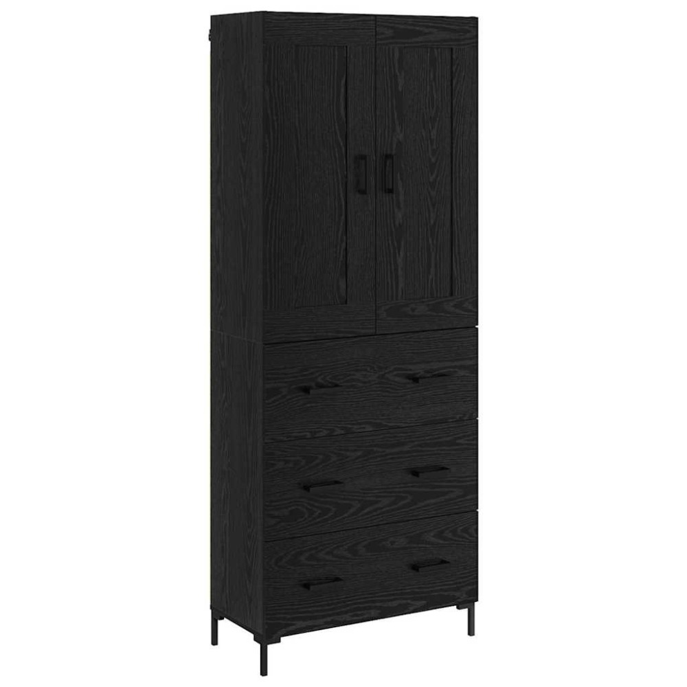 vidaXL Highboard 2 τμχ. Μαύρη Οξυά 69,5 x 34 x 180 εκ.
