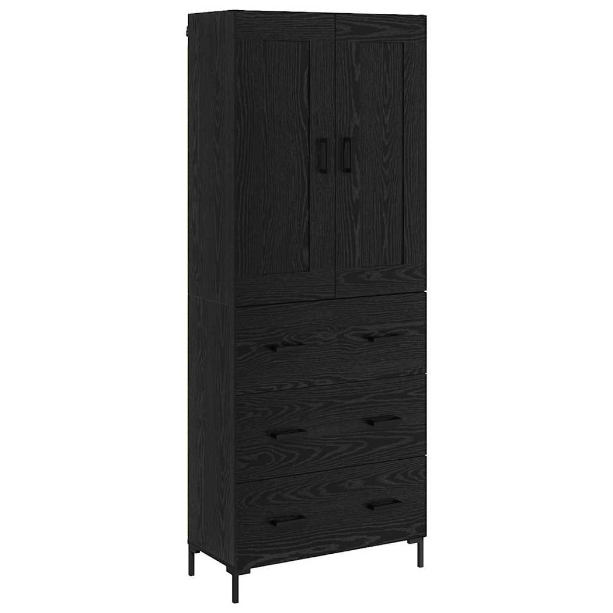 vidaXL Highboard 2 τμχ. Μαύρη Οξυά 69,5 x 34 x 180 εκ.