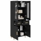 vidaXL Highboard Μαύρη Οξυά 69,5 x 34 x 180 εκ. Επεξεργασμένο Ξύλο