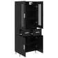 vidaXL Highboard Μαύρη Οξυά 69,5 x 34 x 180 εκ. Επεξεργασμένο Ξύλο