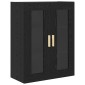 vidaXL Highboard Μαύρη Οξυά 69,5 x 34 x 180 εκ. Επεξεργασμένο Ξύλο