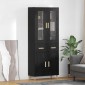 vidaXL Highboard Μαύρη Οξυά 69,5 x 34 x 180 εκ. Επεξεργασμένο Ξύλο