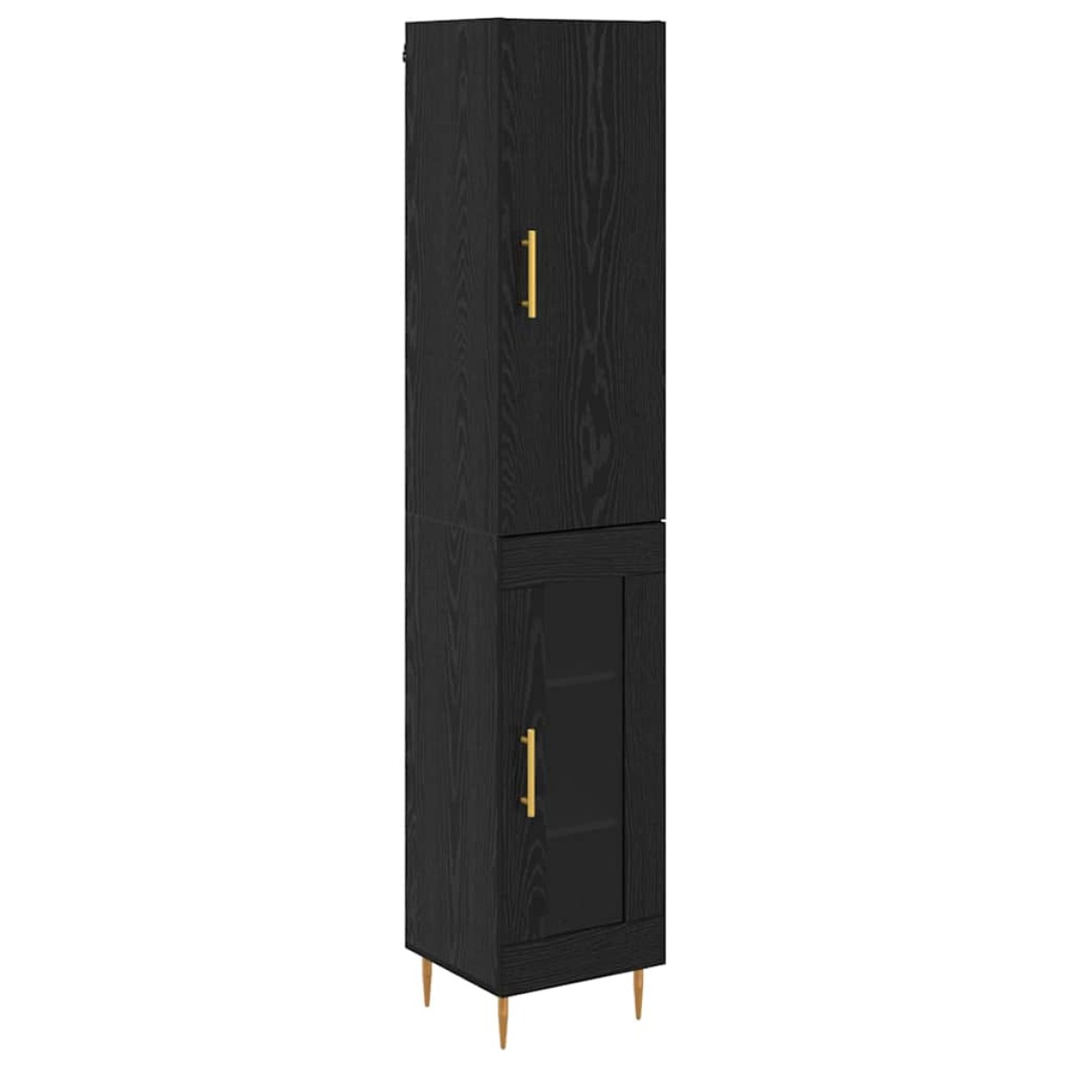 vidaXL Highboard 2 τμχ. Μαύρη Οξυά 34,5 x 34 x 180 εκ.