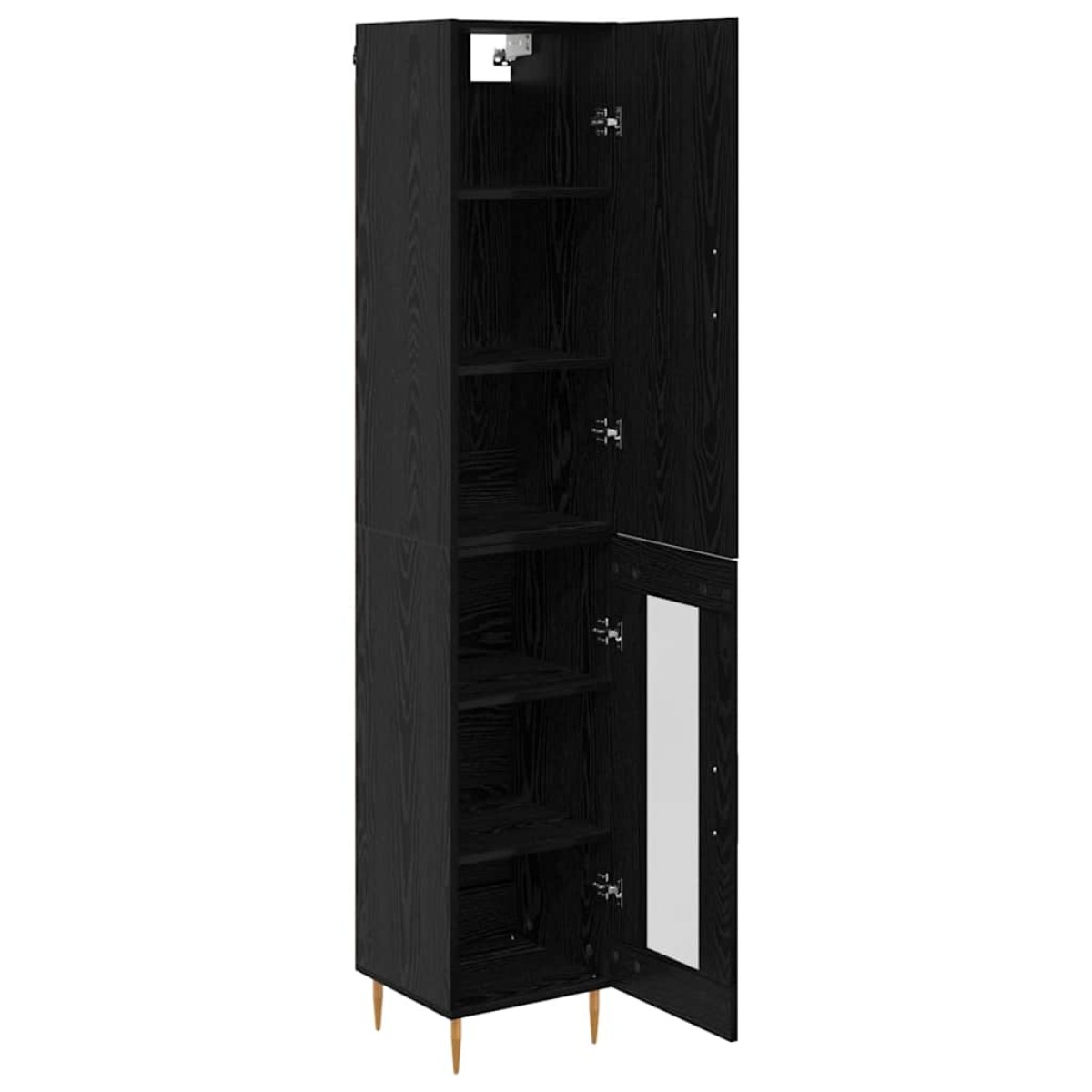 vidaXL Highboard 2 τμχ. Μαύρη Οξυά 34,5 x 34 x 180 εκ.