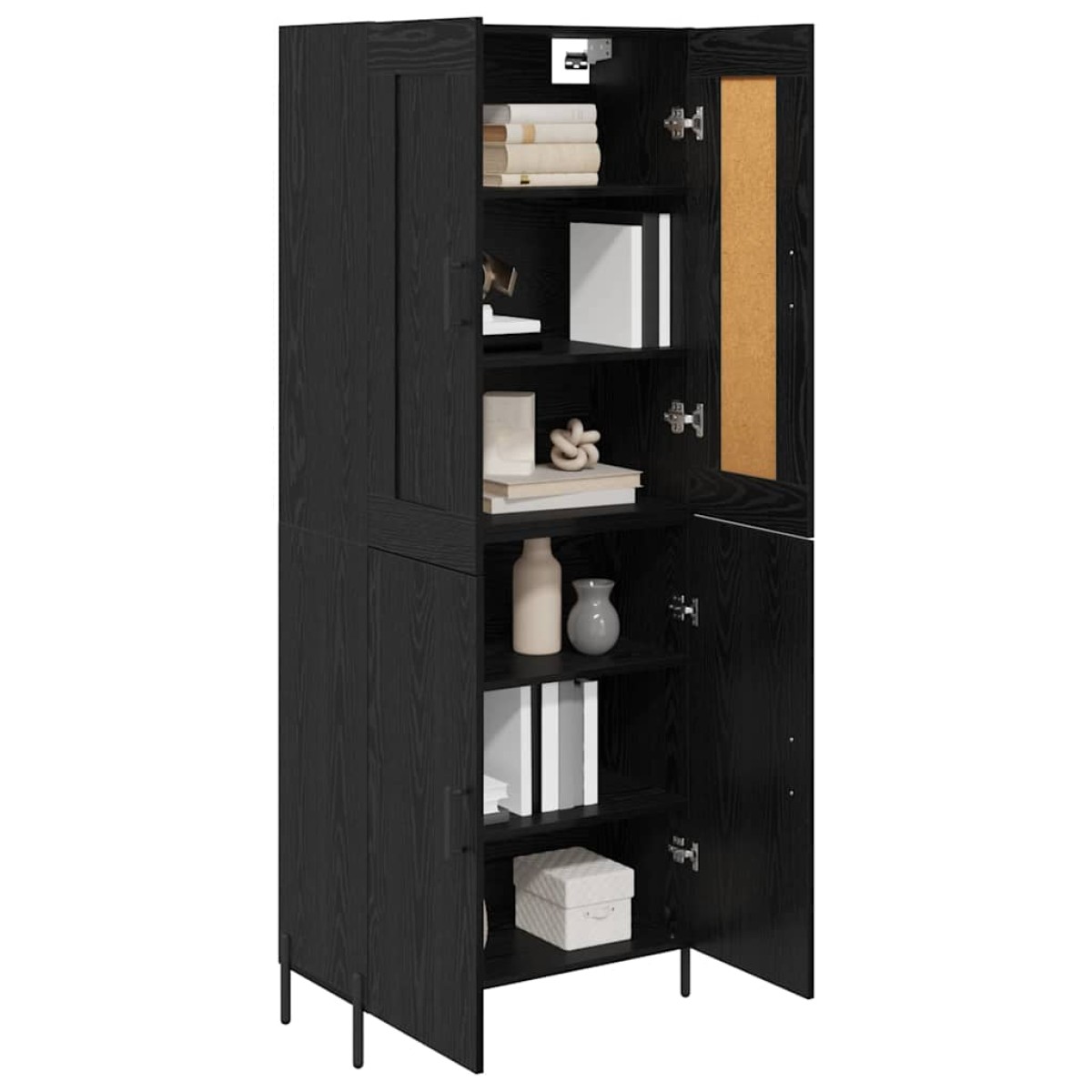 vidaXL Highboard 2 τμχ. Μαύρη Οξυά 69,5 x 34 x 180 εκ.