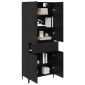 vidaXL Highboard Μαύρη Οξυά 69,5 x 34 x 180 εκ. Επεξεργασμένο Ξύλο