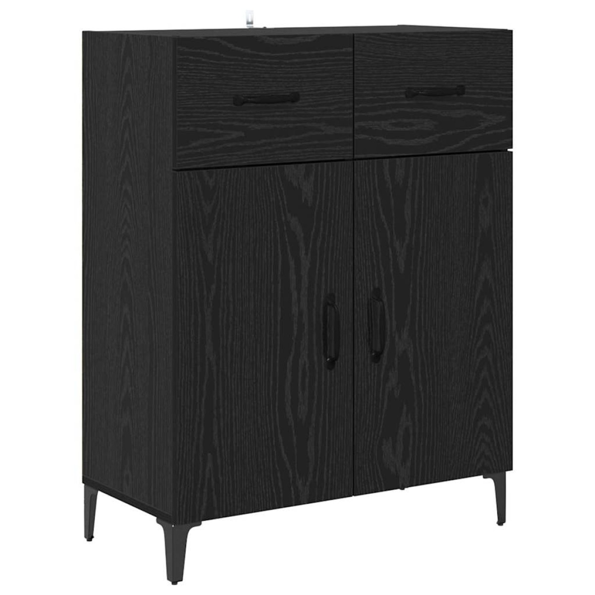 vidaXL Highboard Μαύρη Οξυά 69,5 x 34 x 180 εκ. Επεξεργασμένο Ξύλο