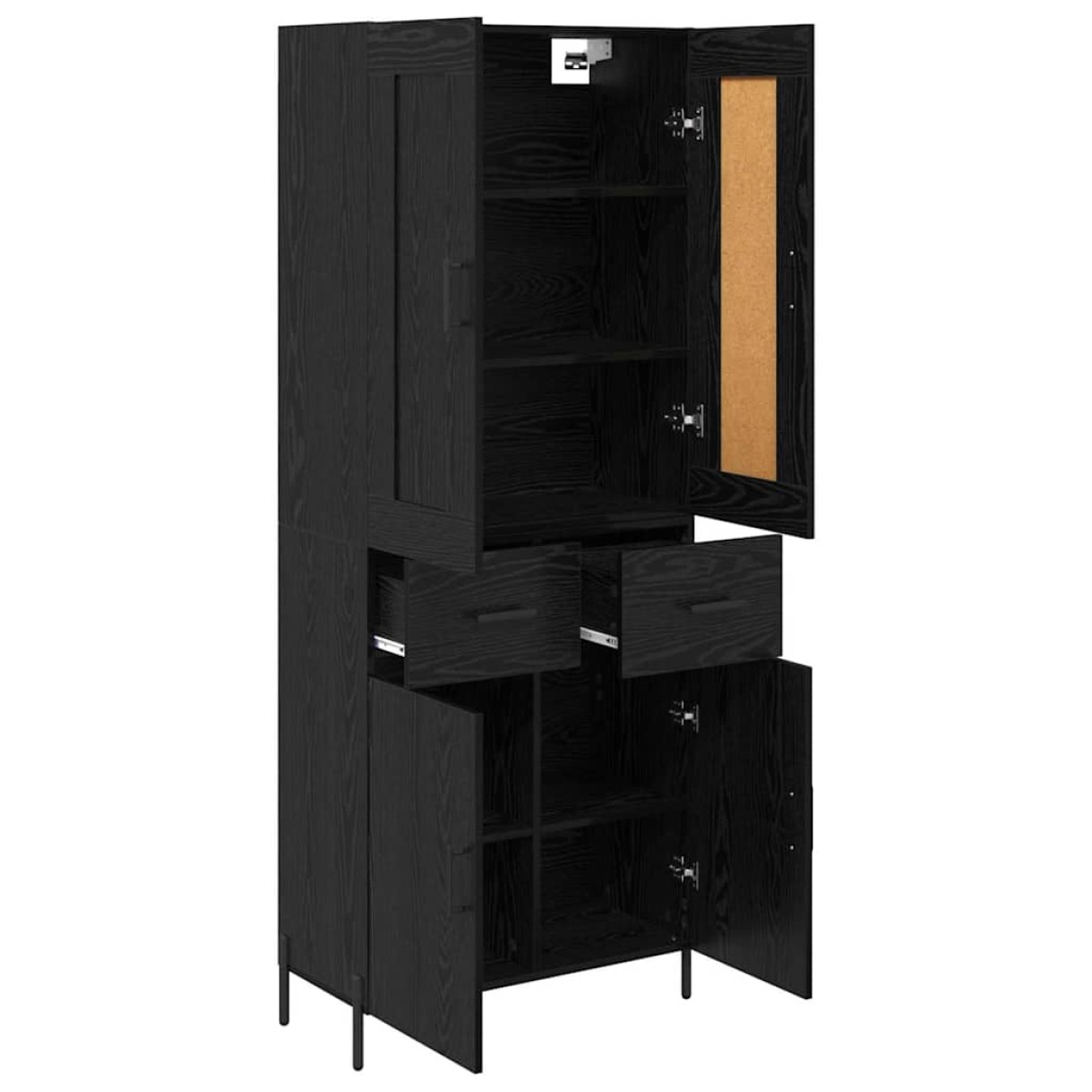 vidaXL Highboard 2 τμχ. Μαύρη Οξυά 69,5 x 34 x 180 εκ.