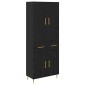 vidaXL Highboard Μαύρη Οξυά 69,5 x 34 x 180 εκ. Επεξεργασμένο Ξύλο