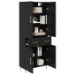 vidaXL Highboard Μαύρη Οξυά 69,5 x 34 x 180 εκ. Επεξεργασμένο Ξύλο
