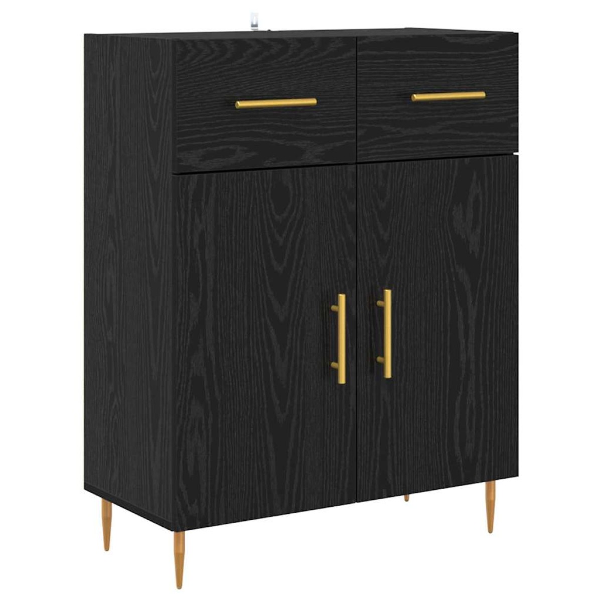 vidaXL Highboard Μαύρη Οξυά 69,5 x 34 x 180 εκ. Επεξεργασμένο Ξύλο