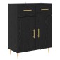 vidaXL Highboard Μαύρη Οξυά 69,5 x 34 x 180 εκ. Επεξεργασμένο Ξύλο