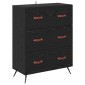 vidaXL Highboard Μαύρη δρυς 69,5 x 34 x 180 εκ. Επεξεργασμένο Ξύλο