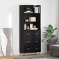 vidaXL Highboard Μαύρη δρυς 69,5 x 34 x 180 εκ. Επεξεργασμένο Ξύλο