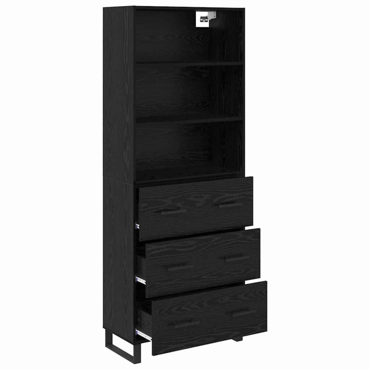 vidaXL Highboard 2 τμχ. Μαύρη Οξυά 69,5 x 34 x 180 εκ.