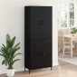 vidaXL Highboard Μαύρη Οξυά 69,5 x 34 x 180 εκ. Επεξεργασμένο Ξύλο