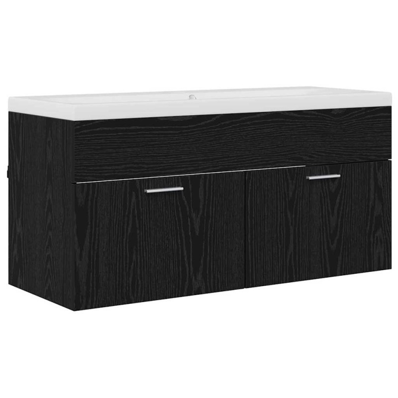 vidaXL Ντουλάπι Μπάνιου Μαύρη Οξυά 100 x 38,5 x 46 cm