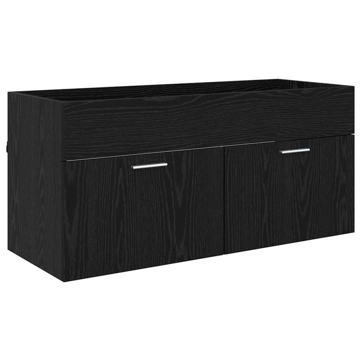 vidaXL Ντουλάπι Μπάνιου Μαύρη Οξυά 100 x 38,5 x 46 cm