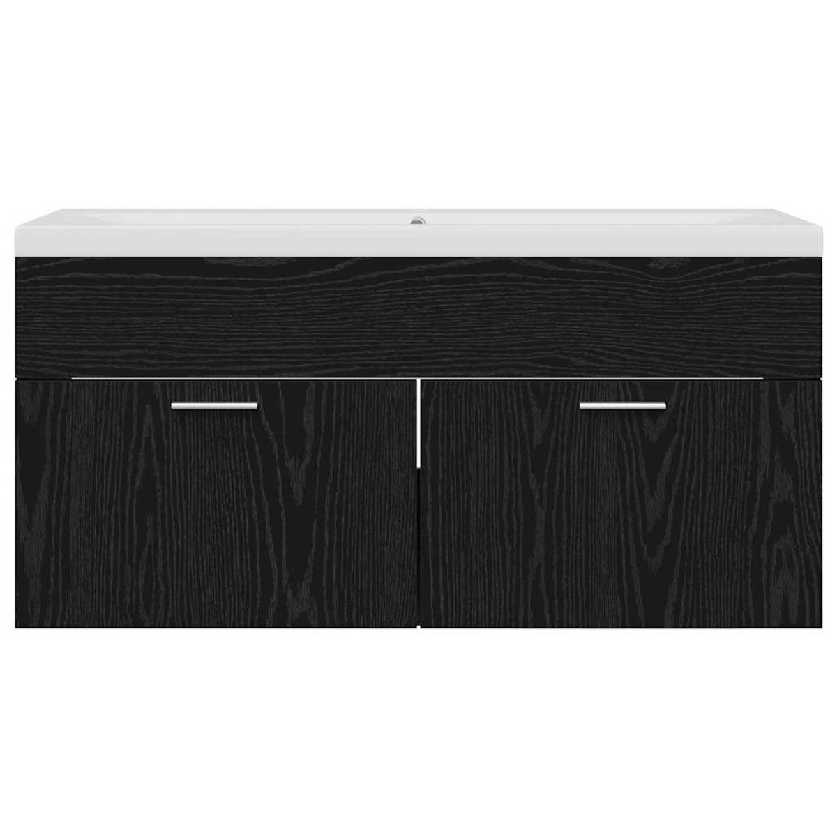 vidaXL Ντουλάπι Μπάνιου Μαύρη Οξυά 100 x 38,5 x 46 cm