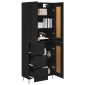 vidaXL Highboard Μαύρη Οξυά 69,5 x 34 x 180 εκ. Επεξεργασμένο Ξύλο