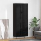 vidaXL Highboard Μαύρη Οξυά 69,5 x 34 x 180 εκ. Επεξεργασμένο Ξύλο