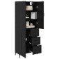 vidaXL Highboard Μαύρη Οξυά 69,5 x 34 x 180 εκ. Επεξεργασμένο Ξύλο