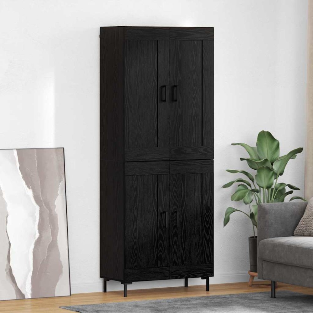 vidaXL Highboard 2 τμχ. Μαύρη Οξυά 69,5 x 34 x 180 εκ.