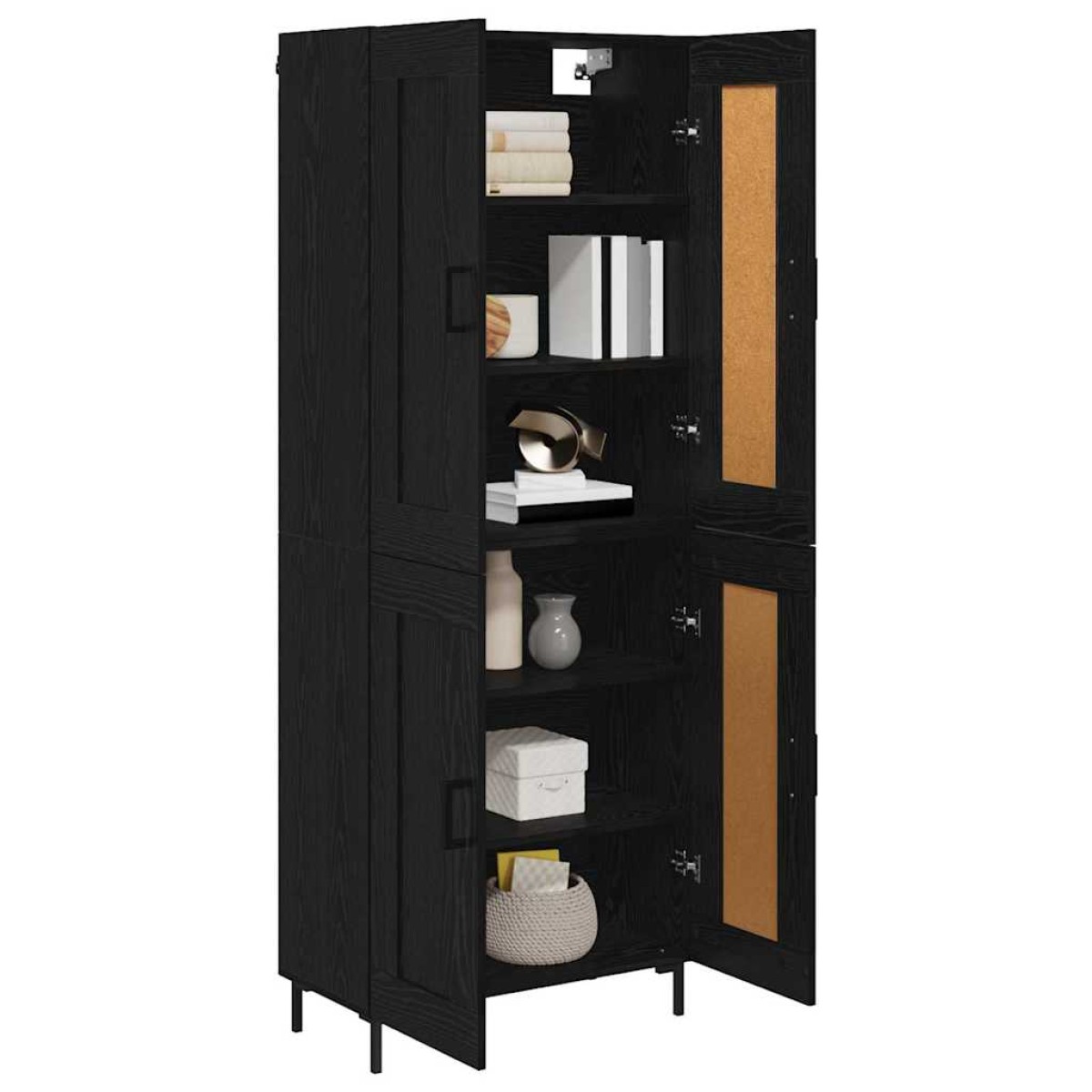 vidaXL Highboard 2 τμχ. Μαύρη Οξυά 69,5 x 34 x 180 εκ.