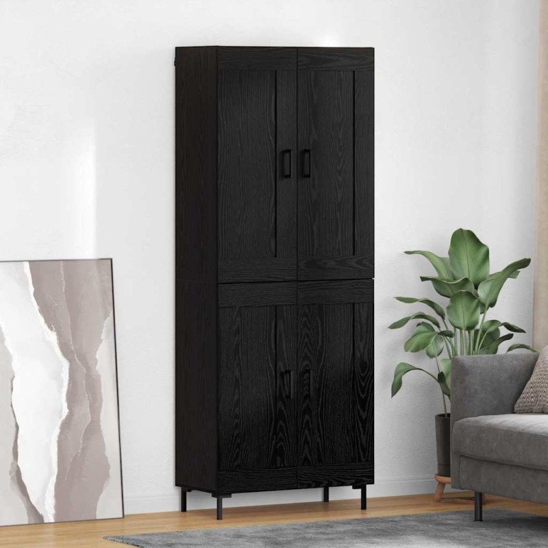 vidaXL Highboard 2 τμχ. Μαύρη Οξυά 69,5 x 34 x 180 εκ.