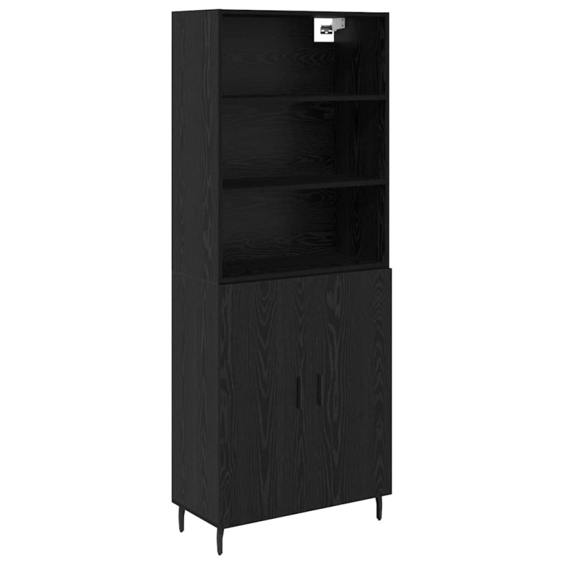 vidaXL Highboard 2 τμχ. Μαύρη Οξυά 69,5 x 34 x 180 εκ.