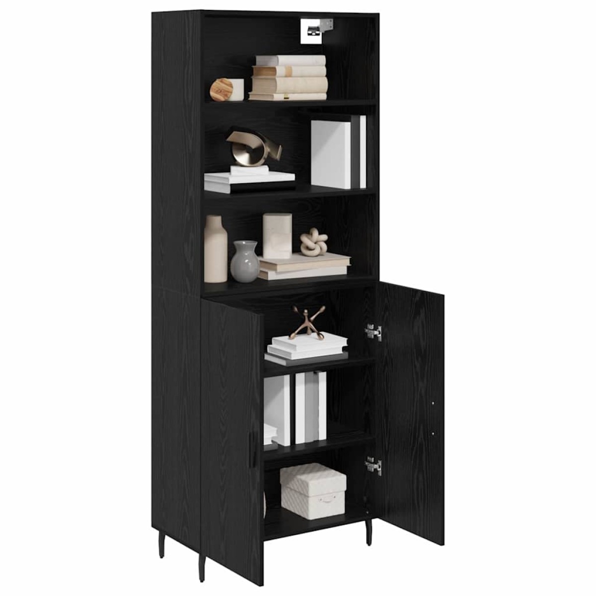 vidaXL Highboard 2 τμχ. Μαύρη Οξυά 69,5 x 34 x 180 εκ.