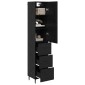 vidaXL Highboard Μαύρη Οξυά 34,5 x 34 x 180 εκ. Επεξεργασμένο Ξύλο