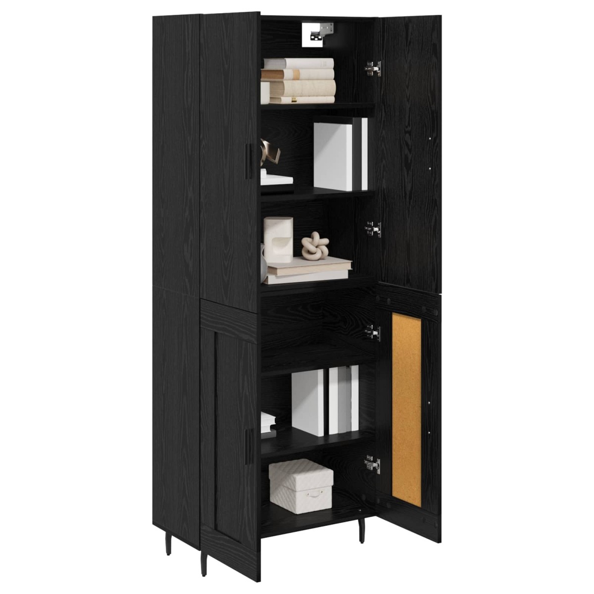 vidaXL Highboard 2 τμχ. Μαύρη δρυς 69,5 x 34 x 180 εκ.