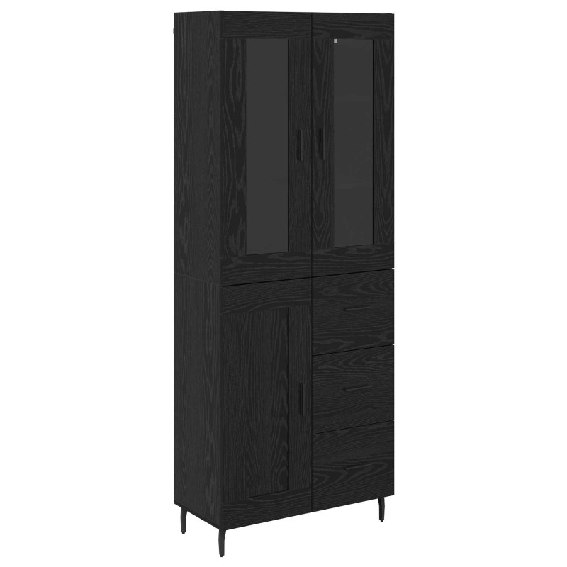 vidaXL Highboard 2 τμχ. Μαύρη Οξυά 69,5 x 34 x 180 εκ.