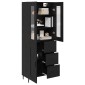 vidaXL Highboard 2 τμχ. Μαύρη Οξυά 69,5 x 34 x 180 εκ.