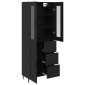 vidaXL Highboard 2 τμχ. Μαύρη Οξυά 69,5 x 34 x 180 εκ.
