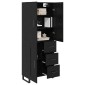 vidaXL Highboard 2 τμχ. Μαύρη Οξυά 69,5 x 34 x 180 εκ.