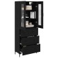 vidaXL Highboard 2 τμχ. Μαύρη Οξυά 69,5 x 34 x 180 εκ.