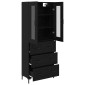 vidaXL Highboard 2 τμχ. Μαύρη Οξυά 69,5 x 34 x 180 εκ.