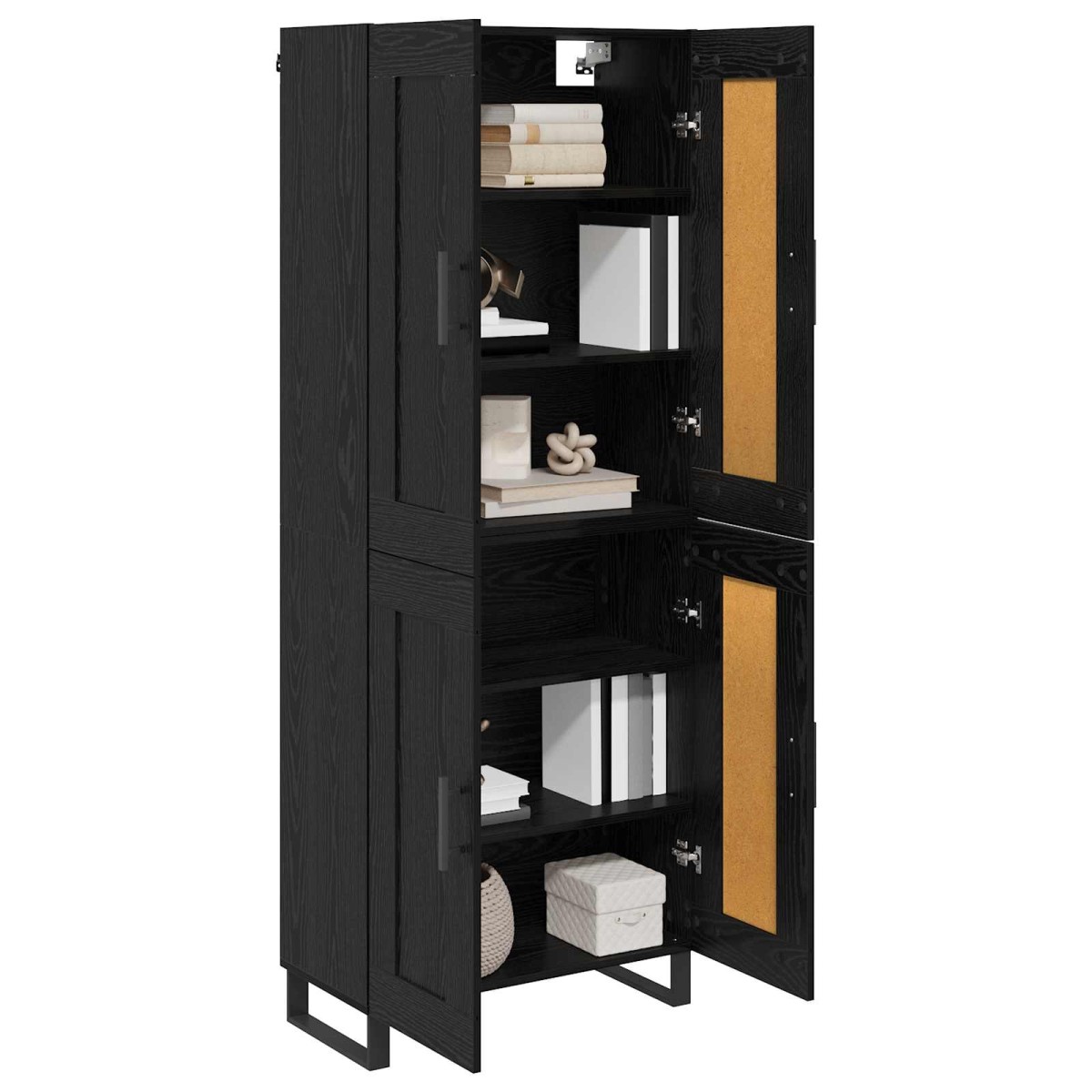 vidaXL Highboard 2 τμχ. Μαύρη Οξυά 69,5 x 34 x 180 εκ.