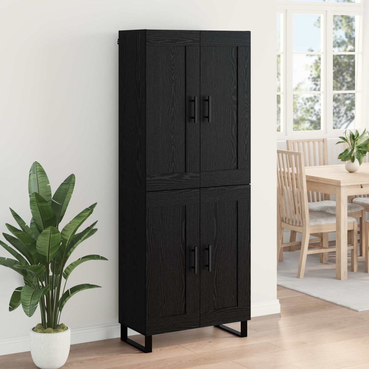 vidaXL Highboard 2 τμχ. Μαύρη Οξυά 69,5 x 34 x 180 εκ.