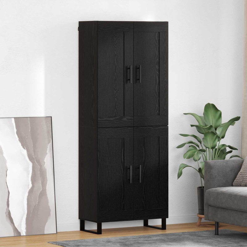 vidaXL Highboard 2 τμχ. Μαύρη Οξυά 69,5 x 34 x 180 εκ.