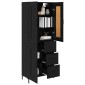 vidaXL Highboard 2 τμχ. Μαύρη Οξυά 69,5 x 34 x 180 εκ.